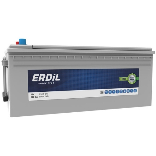 Erdil Akü EFB 190 Ah B MF M27 Gri – Ağır Hizmet İçin Güçlü Marş ve Yüksek Dayanıklılık